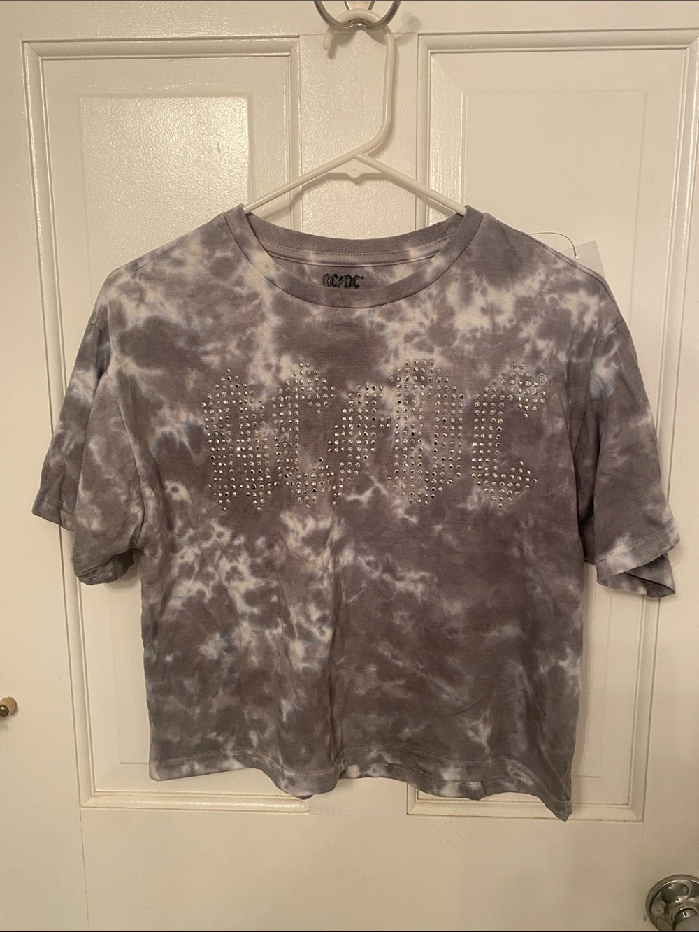 AC/DC tie dye crop top